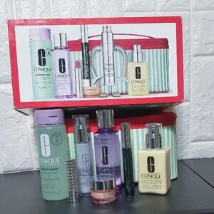 Clinique Skincare and Makeup Collection with Green and Purple Accents